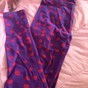 NWT! 💜 LuLaRoe Purple Leggings with Pink Dots